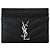 Autre Marque SAINT LAURENT Monogram Kartenetui Schwarz Silber