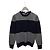 Moncler Maglia a girocollo a righe con logo patch Navy