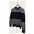 Moncler Maglia a girocollo a righe con logo patch Navy - vista 2