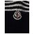 Moncler Maglia a girocollo a righe con logo patch Navy - vista 3