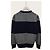Moncler Maglia a girocollo a righe con logo patch Navy - vista 4