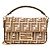 Fendi Borsa a Tracolla Mini Baguette FF Jacquard Beige AOVF