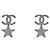 Chanel Brincos Cubic Star CC Silver