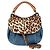 Bolso 2WAY Miu Miu de denim estampado leopardo azul marino