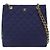 Chanel Borsa a tracolla trapuntata in tessuto blu navy con catena