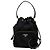 Prada Nylon Triangle Logo Duet Bucket Bag Schwarz
