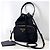 Prada Borsa bucket a tracolla in Re-Nylon con logo triangolare Nero - vista 2