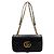 Gucci Bolsa de ombro matelassé chevron preta com corrente dourada