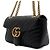 Gucci Bolsa de ombro matelassé chevron preta com corrente dourada - vista 2