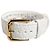 Dolce & Gabbana Pulseira de cinto em couro branco com relevo e fivela dourada