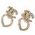 Chanel Orecchini a cuore CC Crystal Gold