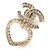 Chanel Orecchini a cuore CC Crystal Gold - vista 2
