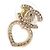 Chanel Orecchini a cuore CC Crystal Gold - vista 3