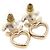 Chanel Orecchini a cuore CC Crystal Gold - vista 4