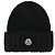 Moncler Berretto a maglia trecciata con patch (Black)
