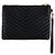 Autre Marque Clutch Bos Taurus in pelle di vitello nera - vista 2