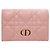 Tarjetero Dior de piel rosa