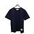 Thom Browne Navy Three Stripe T-Shirt aus mittelschwerem Jersey mit Seitenschlitzen