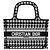 Dior Small Book Tote Bag Hahnentritt Schwarz Weiß