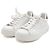 Louis Vuitton Sneakers Timeout da donna in pelle bianca monogram - vista 3