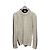 Moncler Navy Ivory Zweifarbiger Zopfstrickpullover mit Badge-Logo