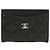 Chanel Klassischer Caviar Kartenhalter Schwarz Silber