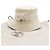 Hermès Cappello a secchiello in lino bianco con dettaglio in palladio - vista 7