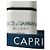 Dolce & Gabbana Capa para Airpods em couro de bezerro branco e azul com logo e alça - vista 2