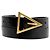 Cinto Bottega Veneta com fivela triangular preto e dourado