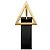 Cinto Bottega Veneta com fivela triangular preto e dourado - vista 2