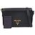 Prada Bolsa Tiracolo Flap Vitello Medium Preta Dourada