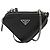 Prada Mini Bolsa Saffiano Triangle Preta