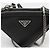 Prada Mini Bolsa Saffiano Triangle Preta - vista 2