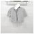 Chanel Camicia a maniche corte in cotone con camelia e righe CC Mark - vista 8