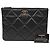 Chanel Große Clutch aus Lammleder Schwarz