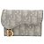 Dior Tarjetero Saddle con solapa para mujer Gris Oblique Jacquard
