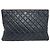 Clutch Chanel Caviar Large Nera in Pelle