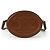 Céline Borsa a tracolla e spalla Triomphe Cuire Oval Pulse in pelle Tan - vista 5