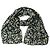 Dolce & Gabbana Stola lunga in chiffon di seta nera con margherite