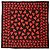 Dolce & Gabbana Foulard Quadrato in Seta Cuori Nero e Rosso