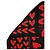 Dolce & Gabbana Foulard Quadrato in Seta Cuori Nero e Rosso - vista 2
