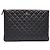 Clutch Chanel Caviar Large Nera in Pelle