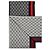 Gucci Sciarpa in cashmere e lana grigio antracite Monogram con strisce rosse e blu navy