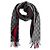 Gucci Sciarpa in cashmere e lana grigio antracite Monogram con strisce rosse e blu navy - vista 3