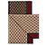 Gucci Sciarpa in cashmere e lana Monogram Brown con striscia Web verde e rossa
