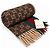 Gucci Sciarpa in cashmere e lana Monogram Brown con striscia Web verde e rossa - vista 5