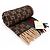 Gucci Sciarpa in cashmere e lana Monogram Brown con striscia Web verde e rossa - vista 6