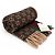 Gucci Sciarpa in cashmere e lana Monogram Brown con striscia Web verde e rossa - vista 7