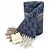 Gucci Sciarpa in cashmere e lana blu Monogram con frange beige e crema - vista 4