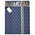 Gucci Sciarpa in cashmere e lana blu Monogram con frange beige e crema - vista 6